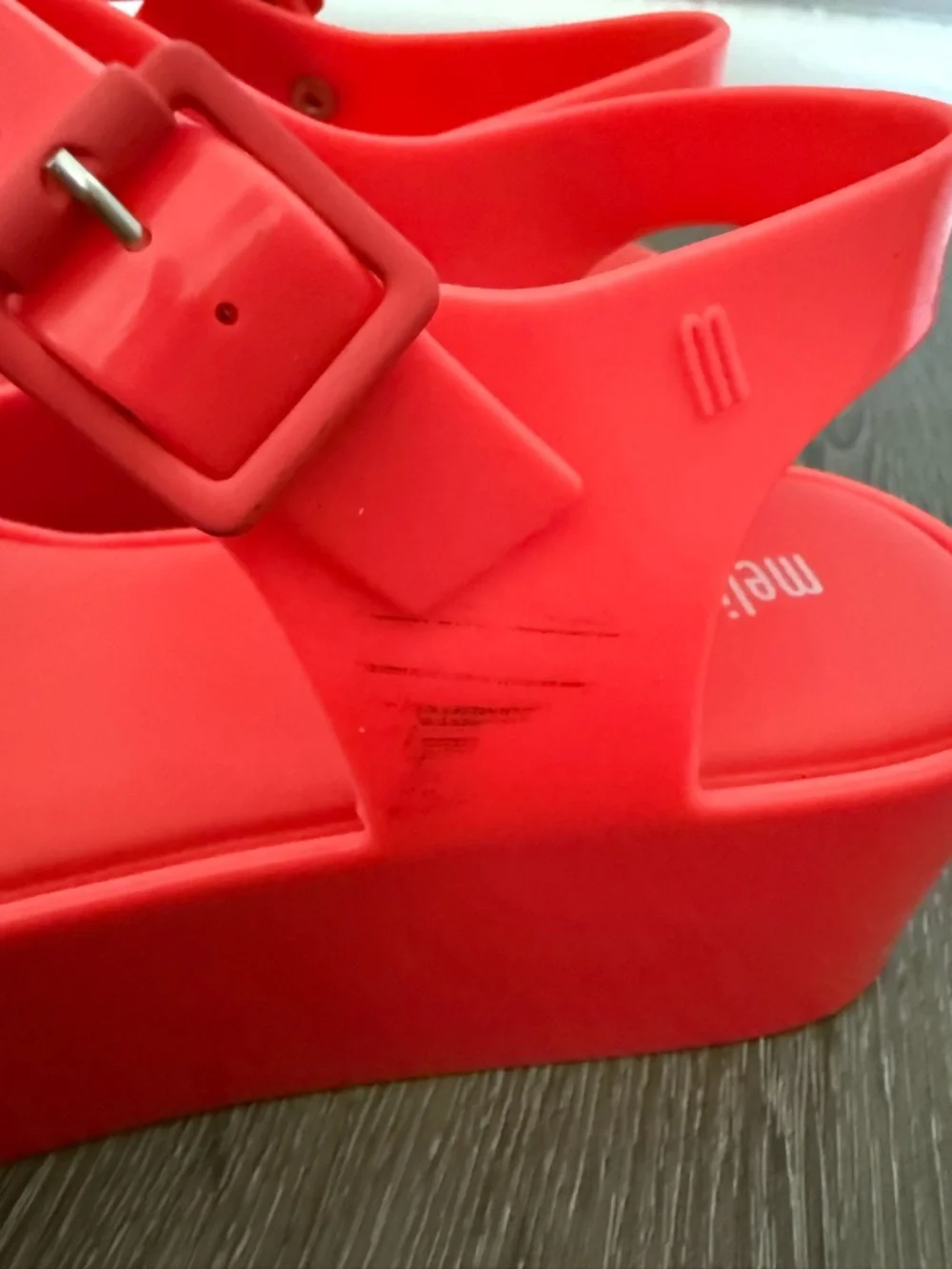 Melissa Mar Sandal -  Bright Red Jelly Strap Sandals - Picture 3 of 6